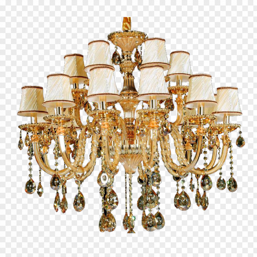 Yellow Crystal Lamp In Kind Promotion Chandelier PNG