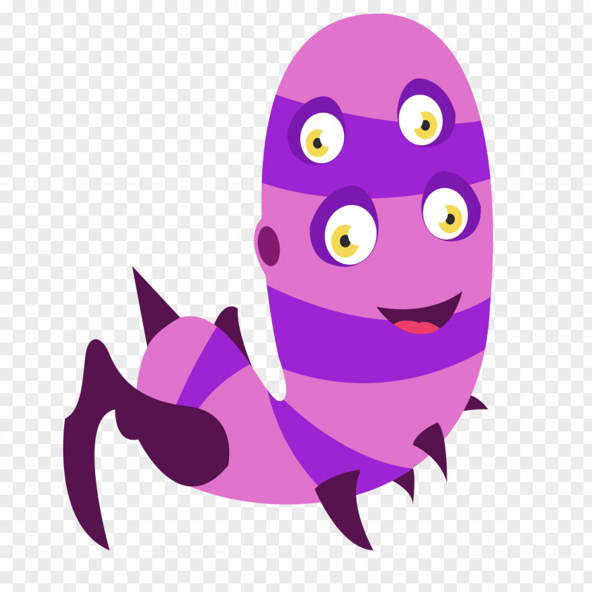 Funny Cartoon Purple Monster Clip Art PNG
