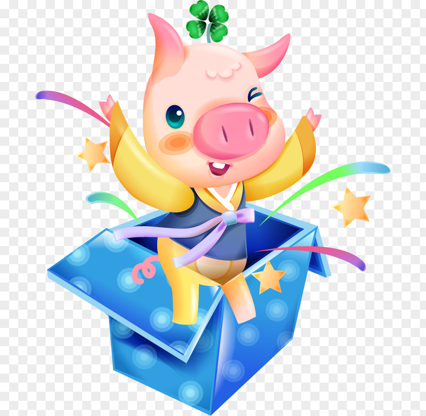 Gift Pig Vector Material Domestic Cartoon Cuteness Designer PNG