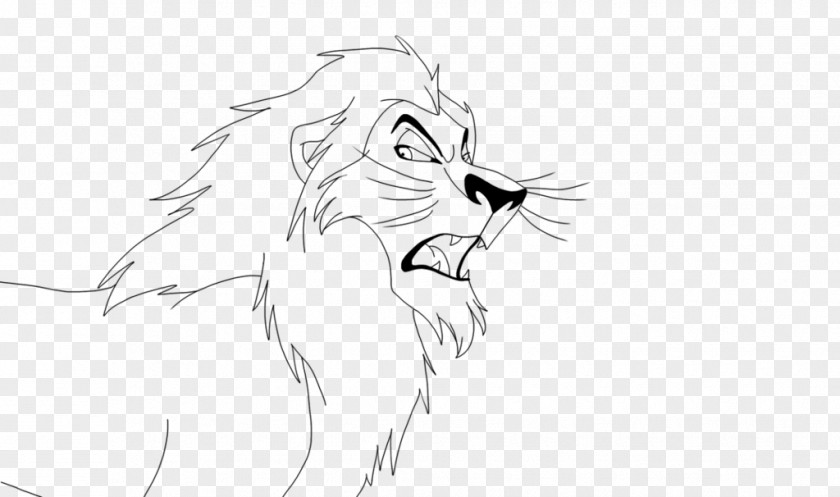 Lion King Scar Whiskers Line Art Sketch PNG