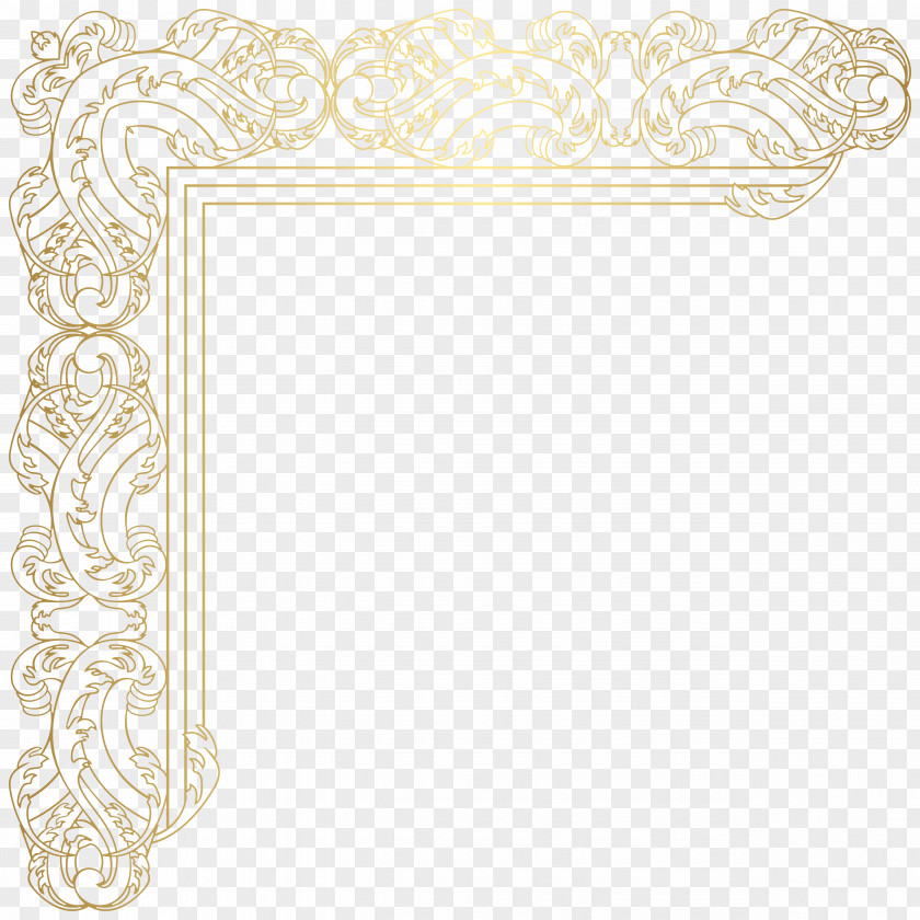 Gold Corner Paper Picture Frames Pattern PNG