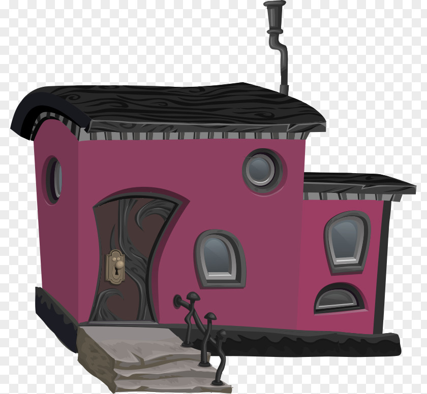 Pink House Ombre Portée Clip Art PNG