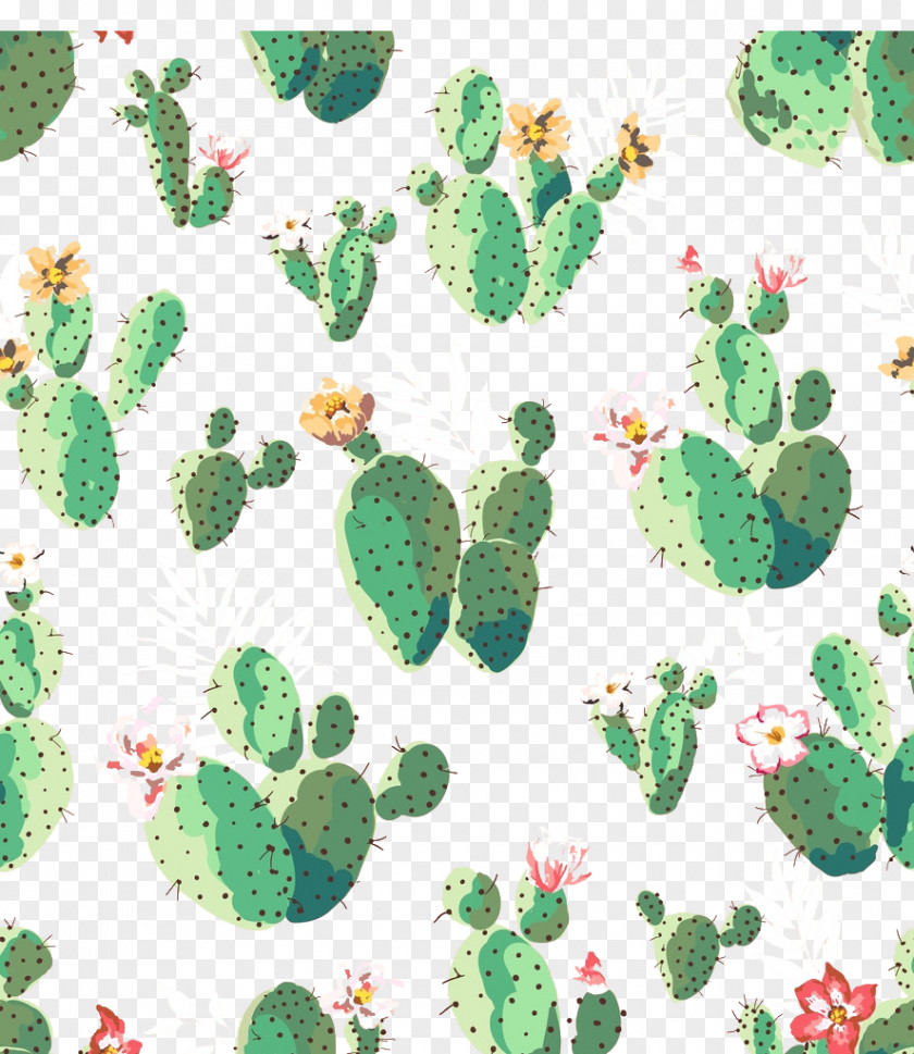 Green Cactus Pattern Background Cactaceae T-shirt Succulent Plant Textile Wallpaper PNG