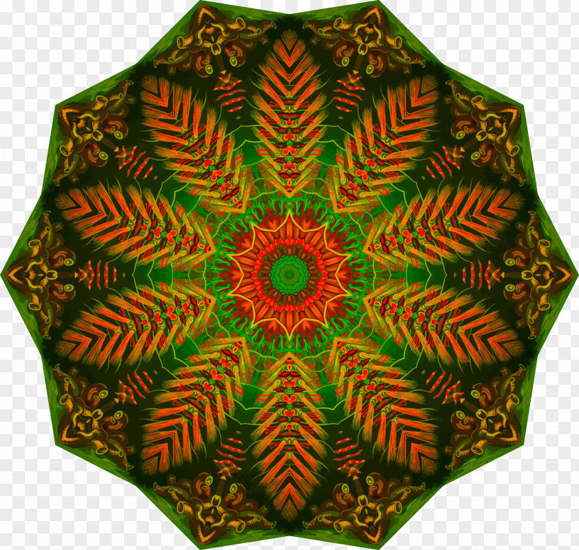 Green Symmetry Pattern PNG