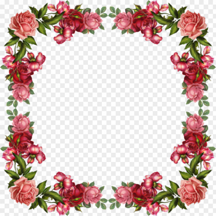Beautiful Borders Flower Rose Pink Clip Art PNG