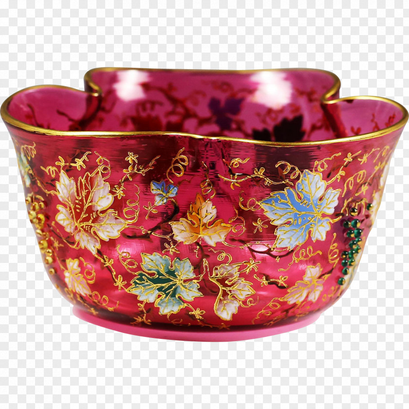 Hand Painted Grapes Flowerpot Magenta Tableware PNG