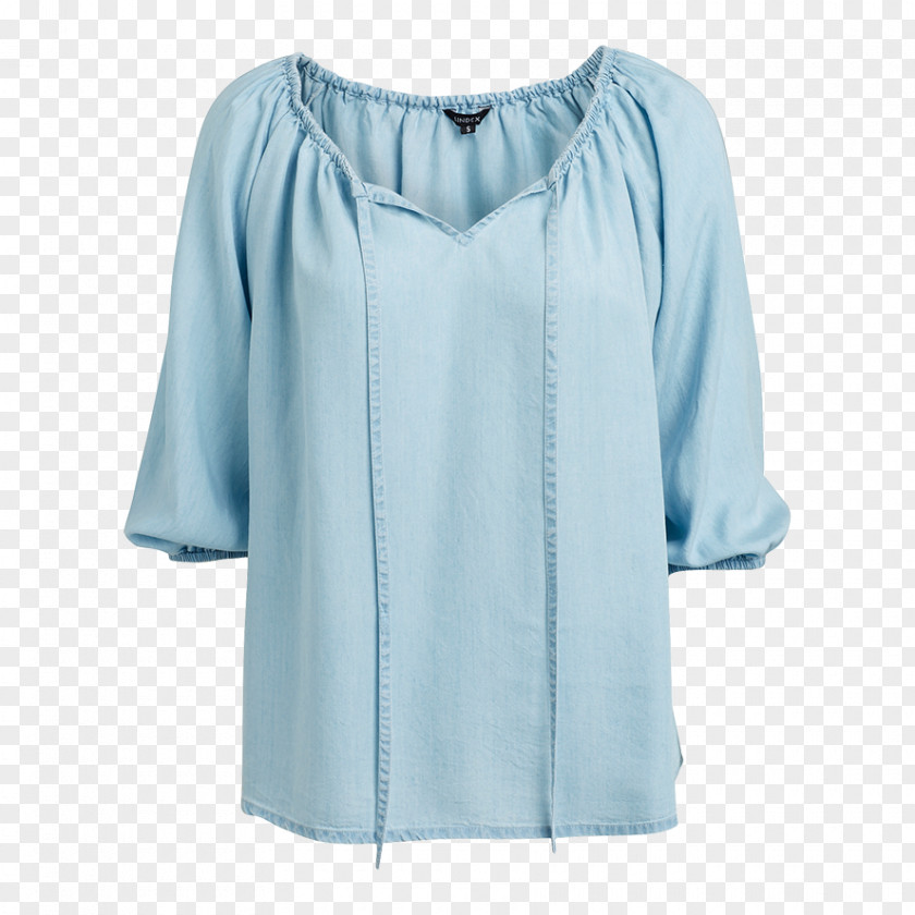 Dress Blouse Lyocell Shoulder Blue Denim PNG