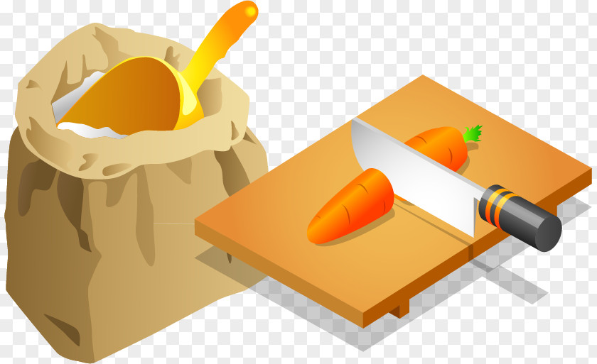 Flour Cutting Board Chopping Carrots Sack Rice PNG
