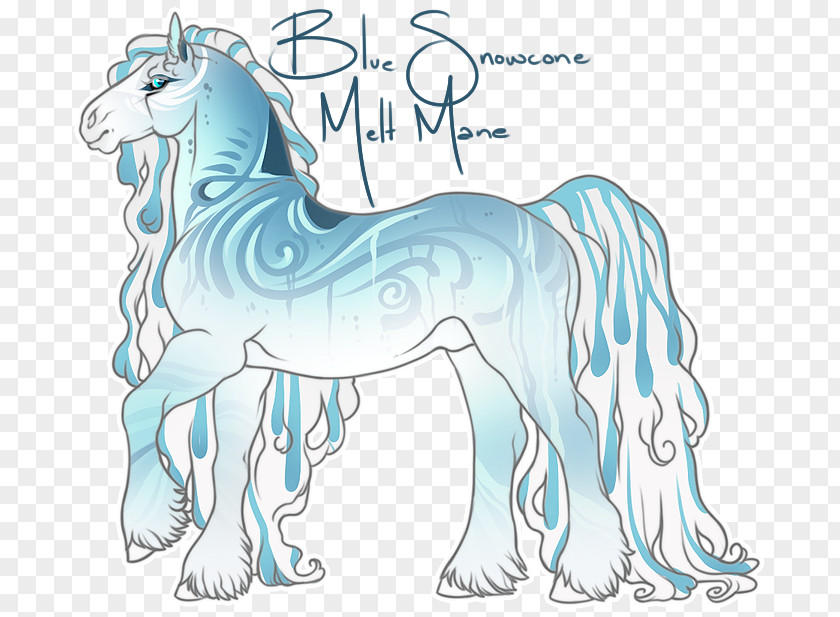 Mustang Mane Unicorn Line Art PNG