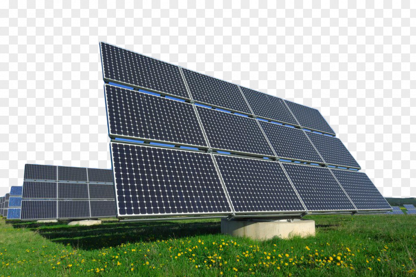 Photovoltaic Panels On Grass Solar Power Photovoltaics Panel Energy Electricity Generation PNG