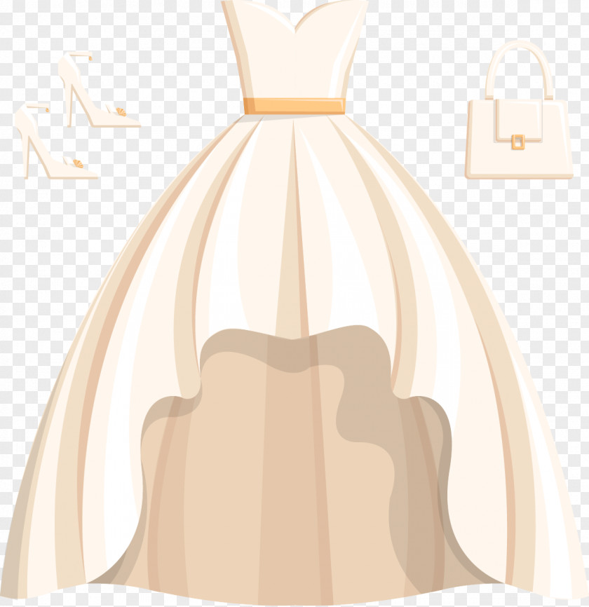 Vector Hand-painted Wedding Contemporary Western Dress PNG