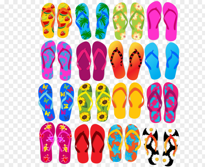 Colored Sandals T-shirt Slipper Flip-flops Stock Photography PNG