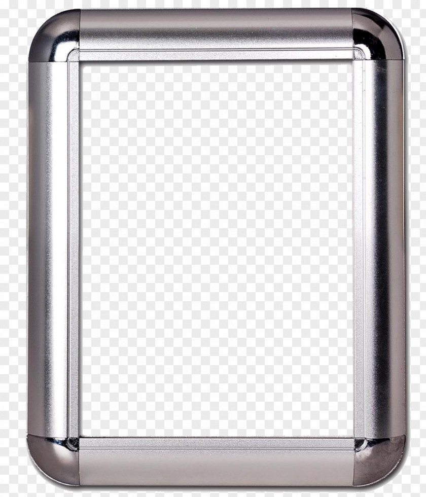 Silver Border Aluminium Picture Frame Extrusion Advertising PNG