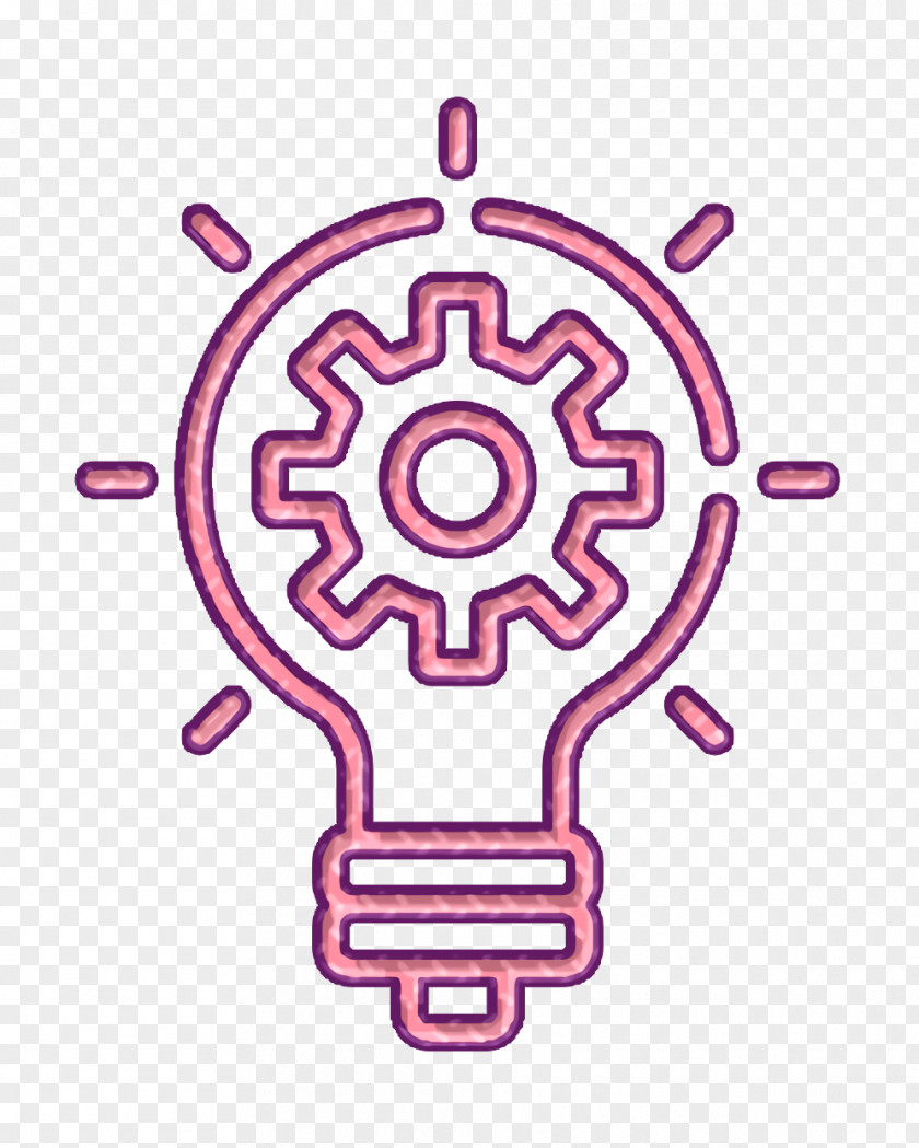 Symbol Magenta Gear Icon Startups Innovation PNG