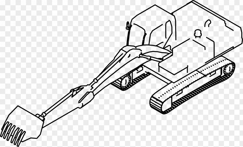 Excavator Line Art Clip PNG