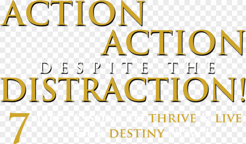Book ACTION DESPITE THE DISTRACTION: 7 LIFE LESSONS TO THRIVE & LIVE YOUR DESTINY NOW!!! Publishing Marketing Press Kit PNG