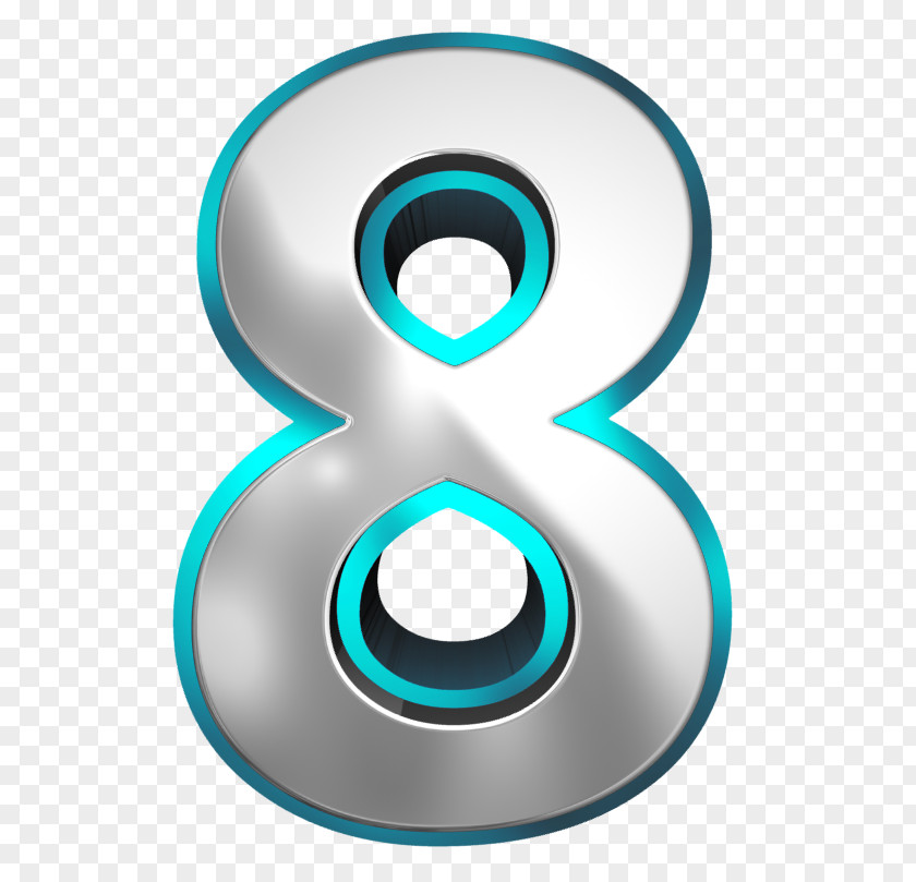 Metallic And Blue Number Eight Clipart Image Clip Art PNG
