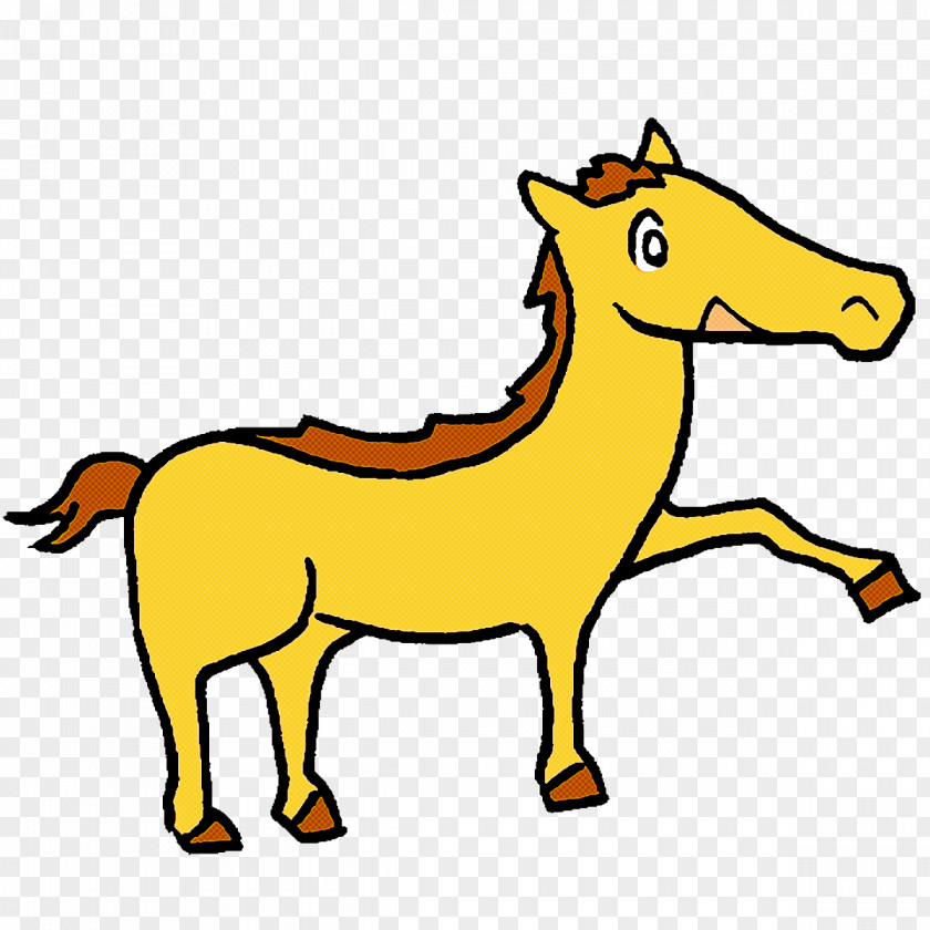 Mustang Pony Cartoon Line Art Drawing PNG