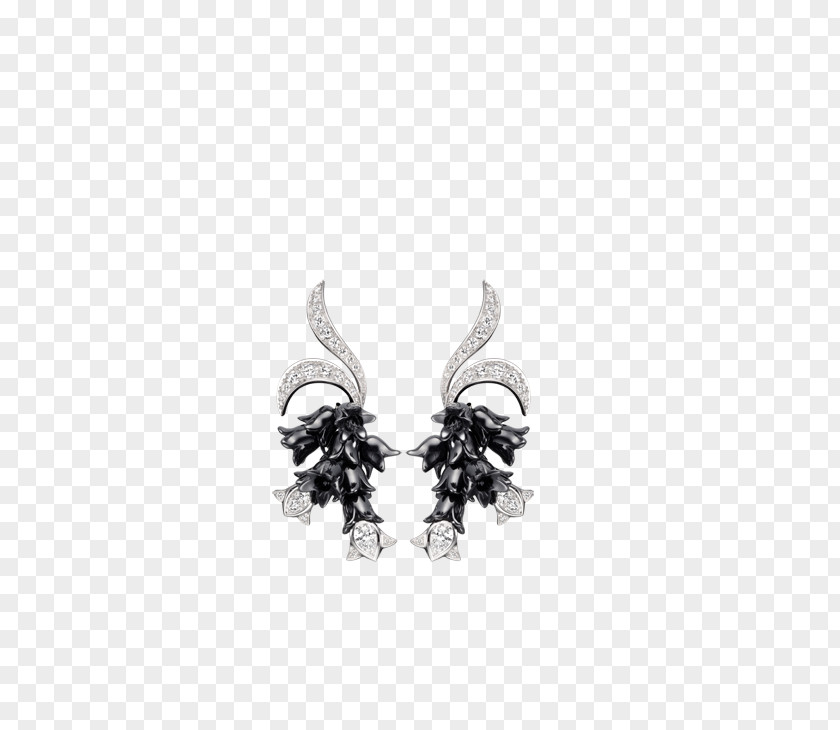 Silver Earring Body Jewellery Black M PNG