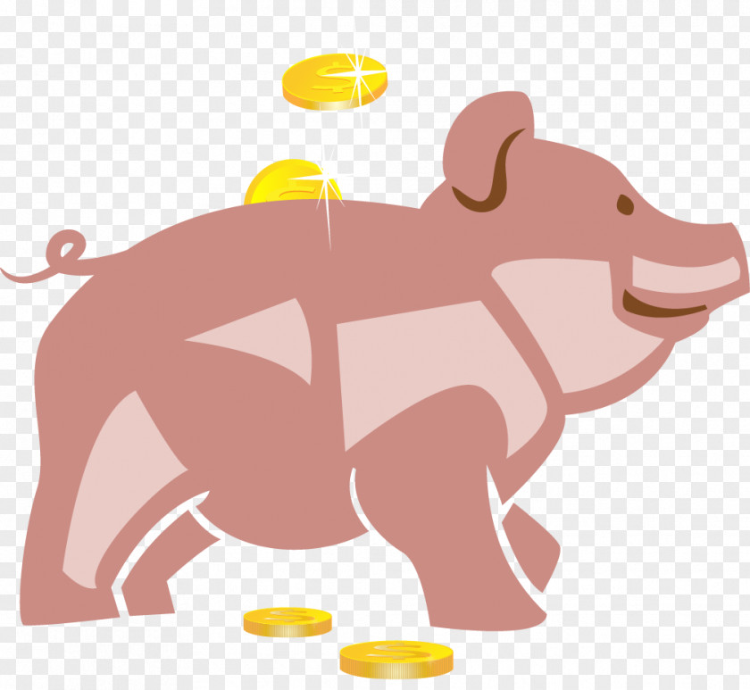 Vector Piggy Bank Domestic Pig Clip Art PNG