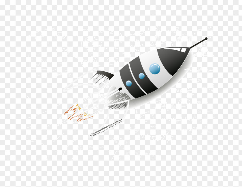Creative Black And White Rocket Launch PNG