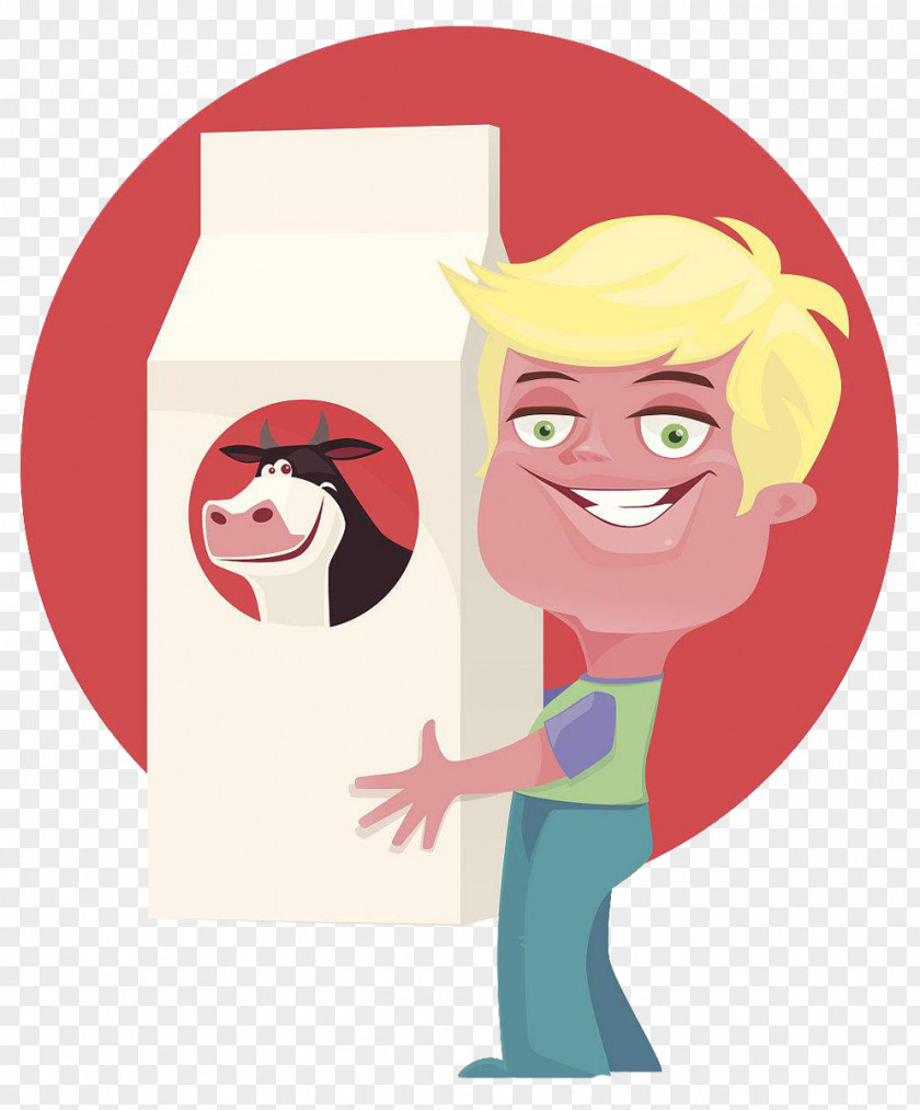The Little Cartoon Boy Was Holding A Bottle Of Milk Illustration PNG