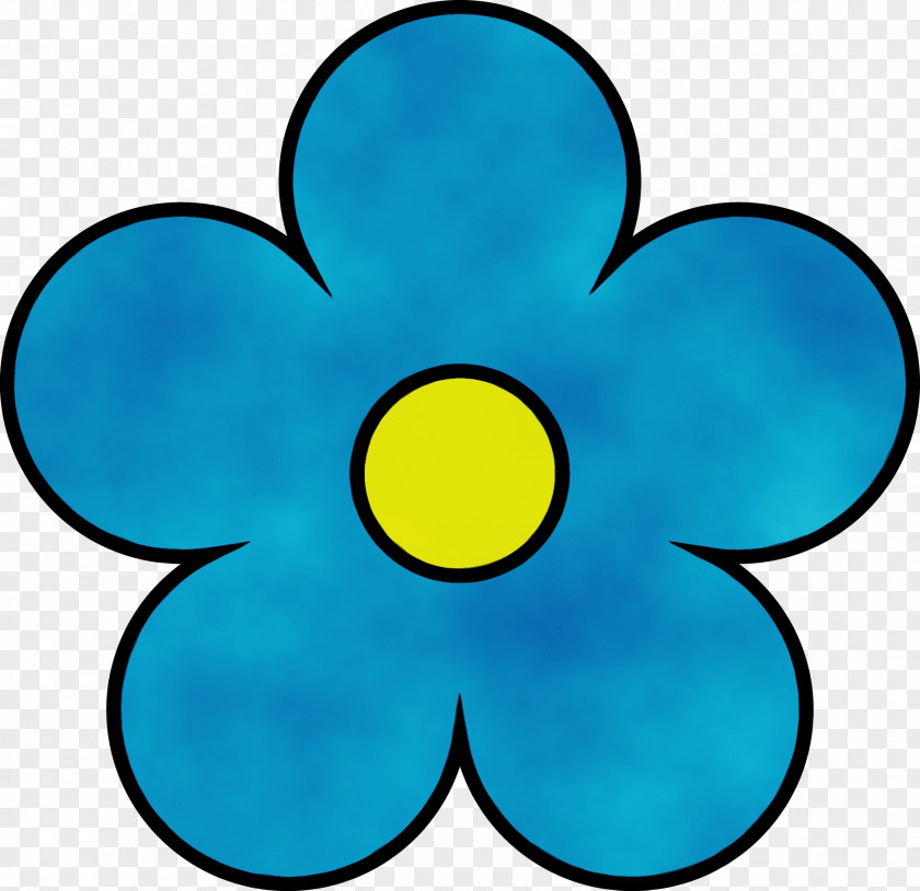 Plant Symbol Blue Watercolor Flowers PNG