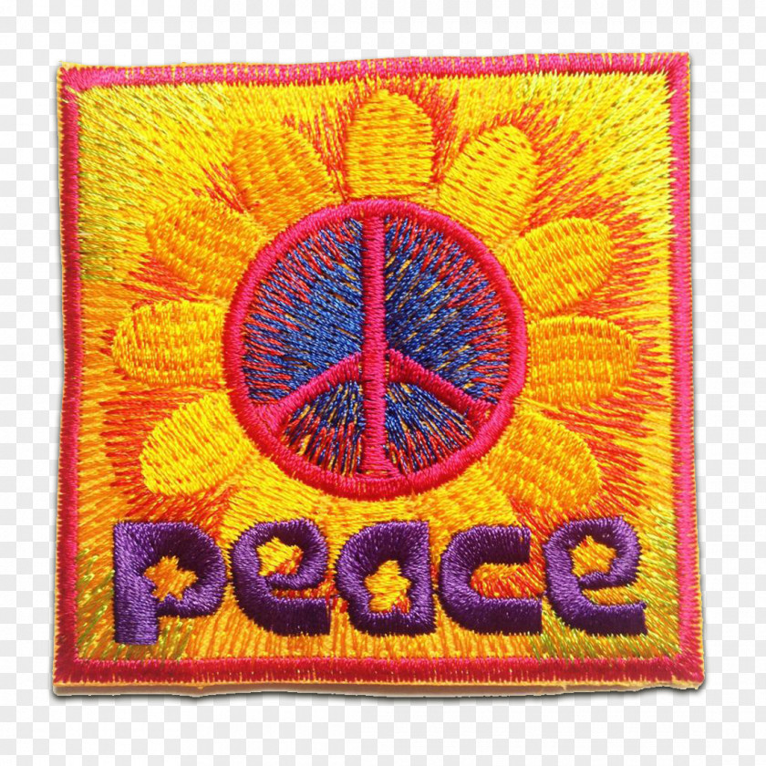 Bambi Flower Embroidered Patch Embroidery Peace Yellow PNG