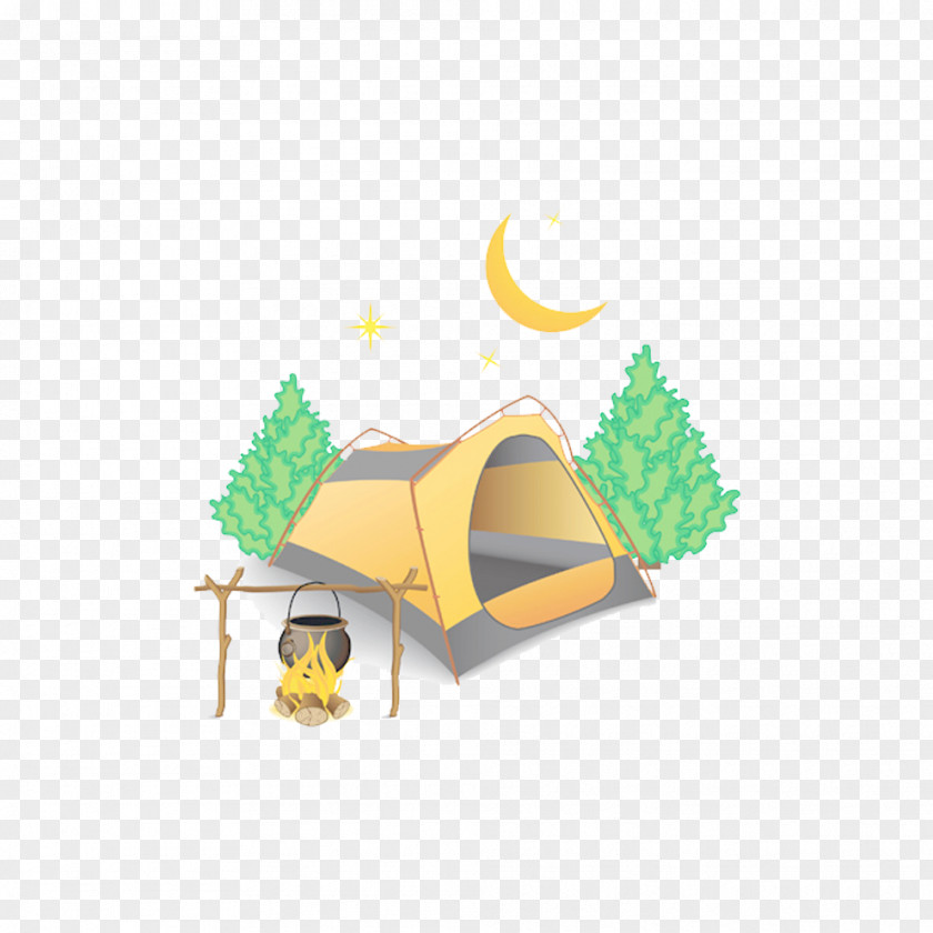 Decorative Elements Camping Tent Campfire Icon PNG