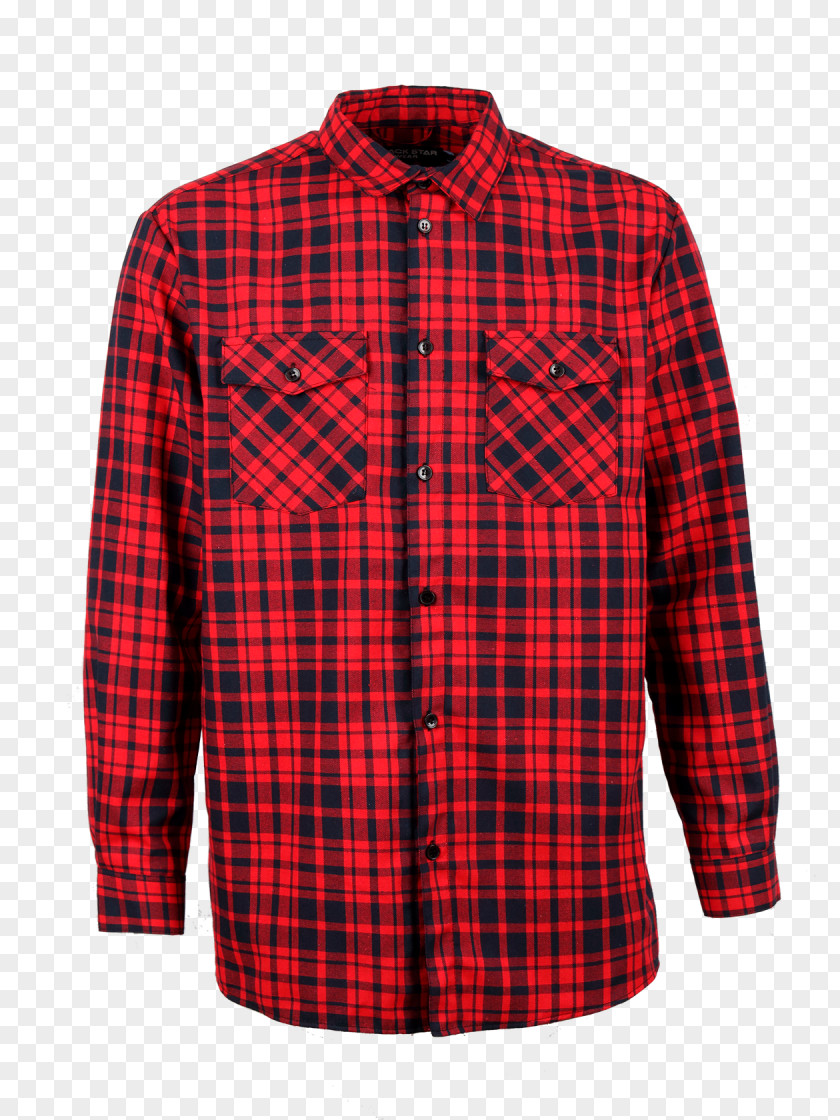 Shirt Sleeve Tartan Flannel Clothing PNG