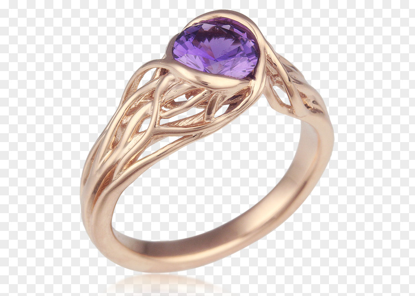 Solitaire Bird In Rodrigues Amethyst Engagement Ring Bezel PNG