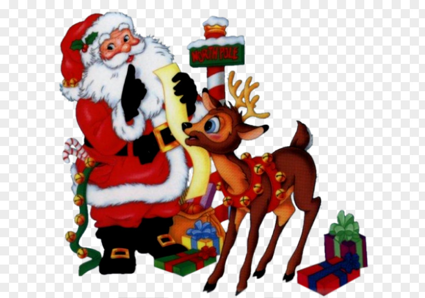 Reindeer Santa Claus Christmas Ornament PNG