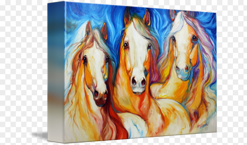 Watercolor Horses Painting Horse Canvas Print Art PNG