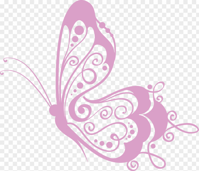 Butterfly Shading Stencil Red PNG