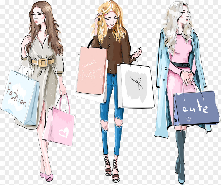 Design Fashion Drawing Shopping PNG
