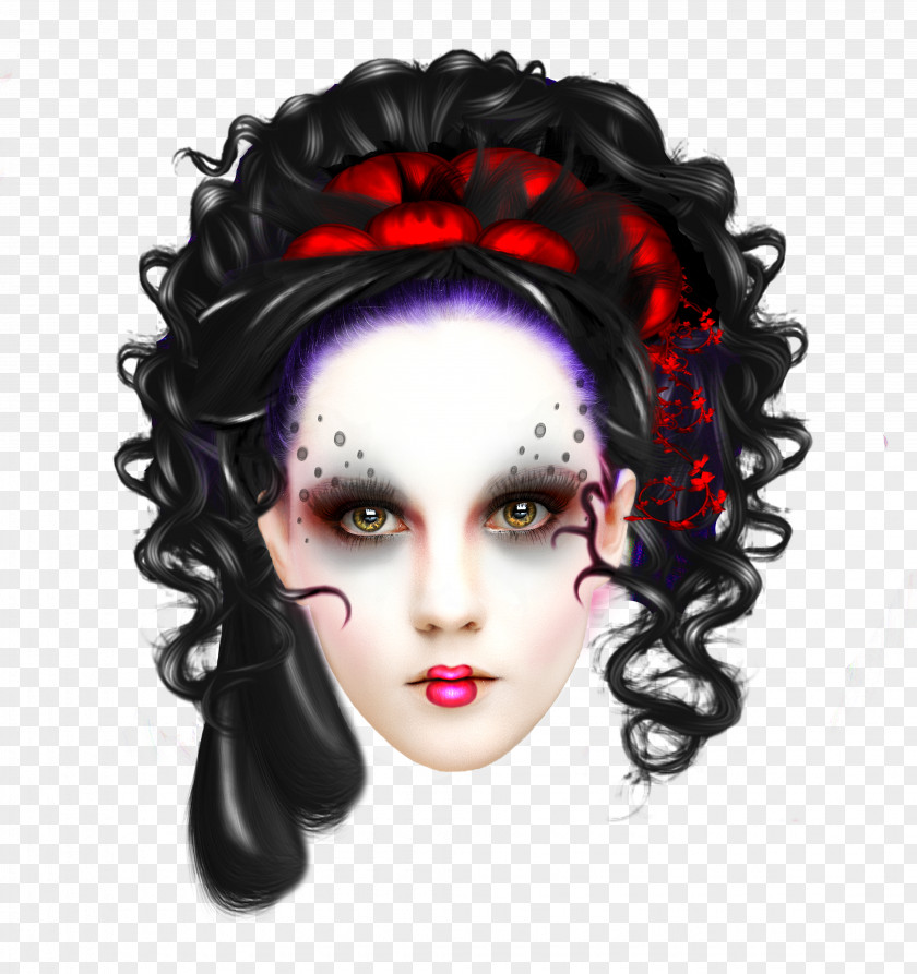 Geisha Wig Drawing Art PNG