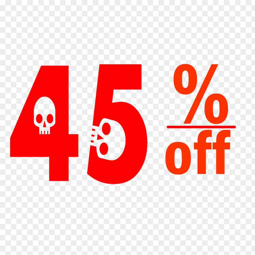 Halloween 45% Discount Tag. PNG