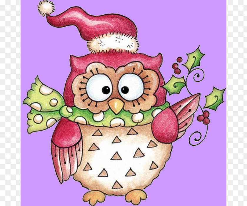 Owl Christmas Day Illustration Image 0 PNG