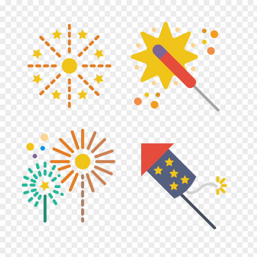 Cartoon Version Of The Fireworks Clip Art PNG