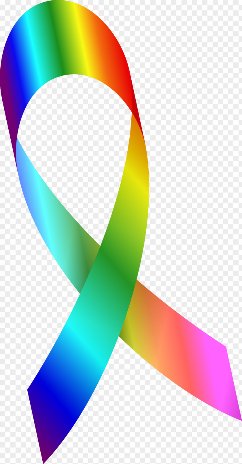 Rainbow Ribbon LGBT Flag PNG