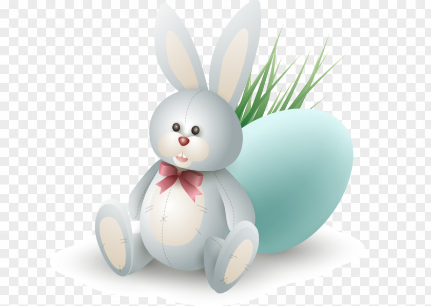 Vector Realistic Illustration Cartoon Cute Bunny Easter Rabbit PNG