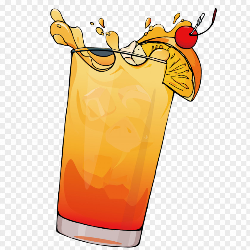 Vector Splash Juice Orange Sea Breeze Cocktail Garnish Drink PNG
