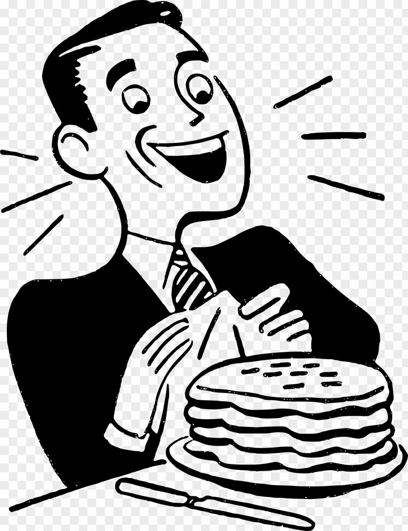 Fathers Day Breakfast Pancake Eating Clip Art PNG