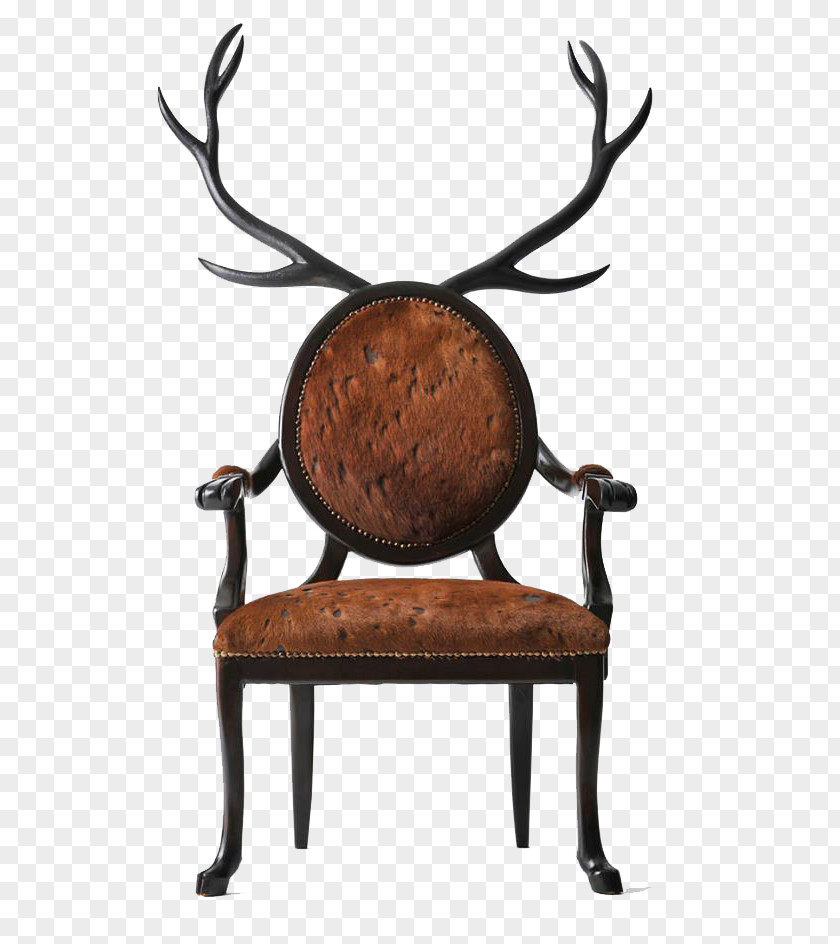 Antlers Brown Retro Styling Chair Model 3107 Furniture Interior Design Services PNG