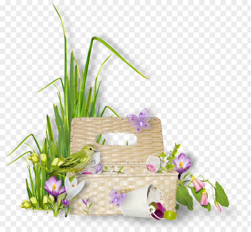 Basket Floral Patterns Clip Art PNG