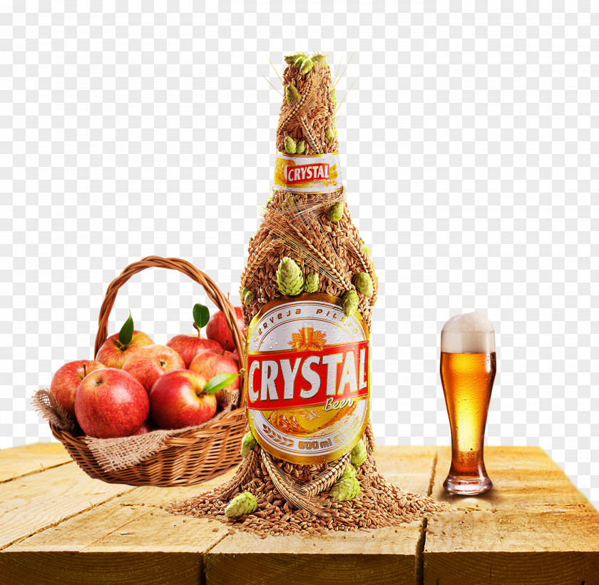 Fruit Beer Board Basket Weaving Apple Stock Photography Advertising PNG
