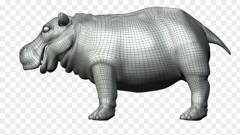 Hippo Rhinoceros Hippopotamus Blueprint Animal Mammal PNG