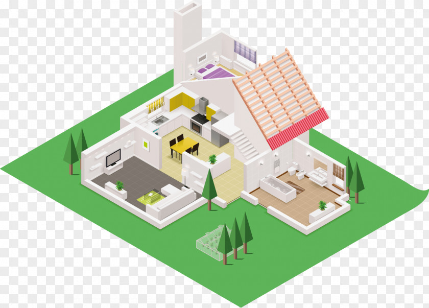 House Closet Works Isometric Projection Cottage Isometry PNG