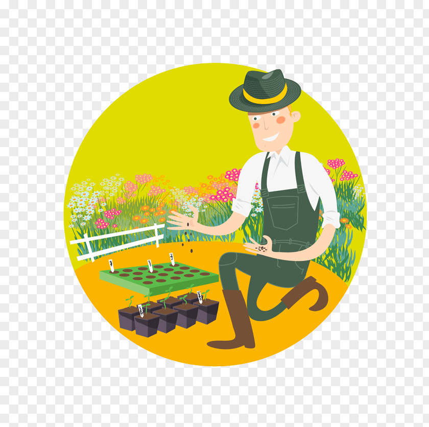 Sowing Drawing Gardener Agriculture PNG