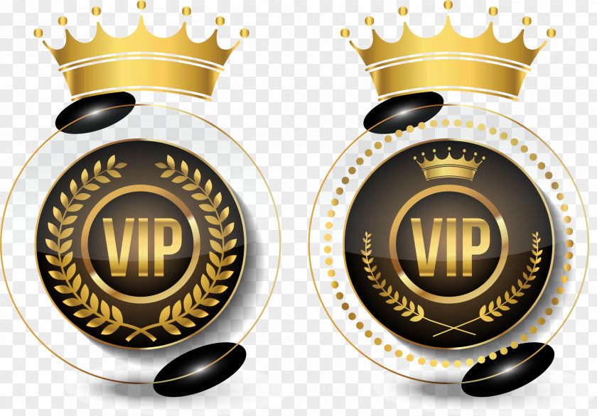 Crown Distinguished Member Badge Gold Download Euclidean Vector PNG